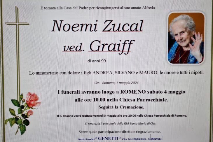 + Noemi Zucal ved. Graiff – Romeno