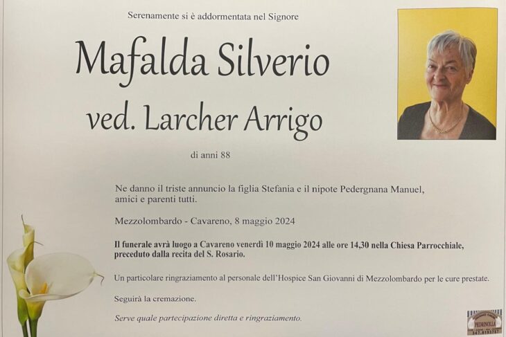 + Mafalda Silverio ved. Larcher – Cavareno