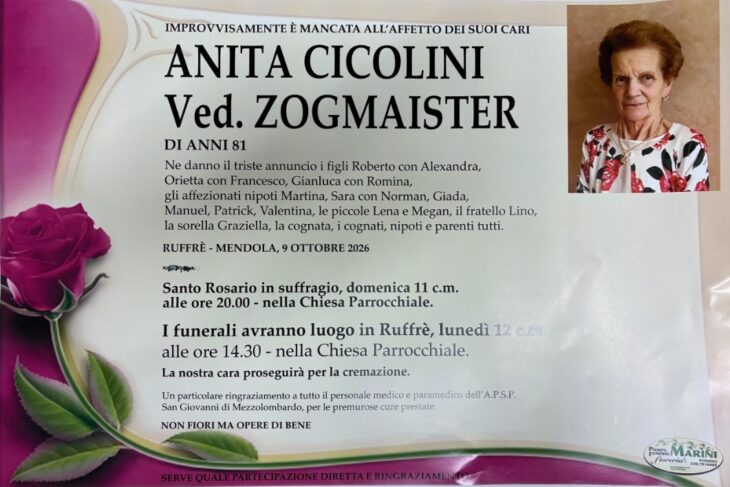 + Anita Cicolini ved. Zogmaister