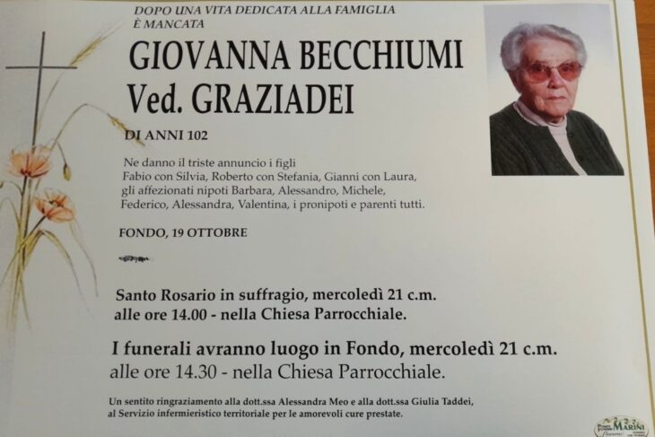 + Giovanna Becchiumi ved. Graziadei